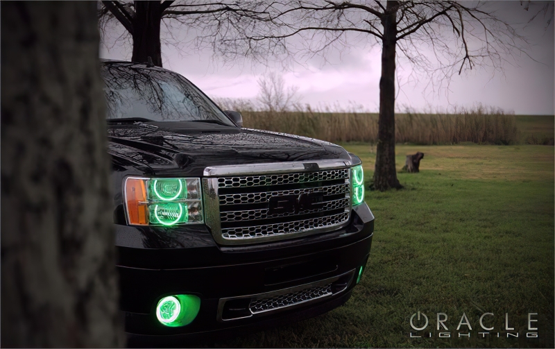 GMC Sierra Headlight Halo Kit - ORACLE Lighting - LED Round Ring - UV/Purple - `08-`13
